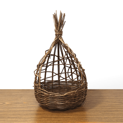 割引品｜あけびかご｜花かご・鉢カバー｜フラワースタンド｜フラワーポット｜乱れ編み｜楕円型の画像