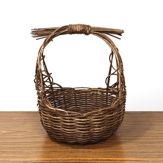 割引品｜あけびかご｜花かご・鉢カバー｜フラワースタンド｜フラワーポット｜乱れ編み｜円型画像