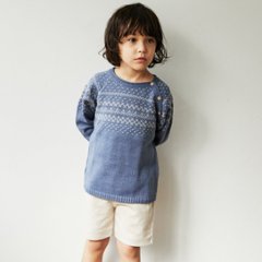 【LAST ONE/12m】mebi★ハンドニットセーター(12m~6A)(全2色)の画像