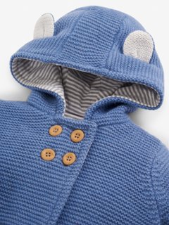 【LAST/Denim6-12m】JoJoMamanBebe★ベアフーディカーディガン(~24m)(全2色)画像