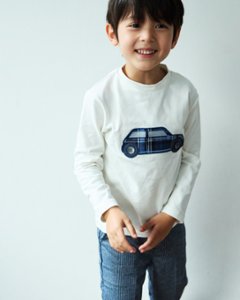 【Left/12m&18m】Malvi&Co★ネイビーカーパッチTシャツ(12m~8A)の画像