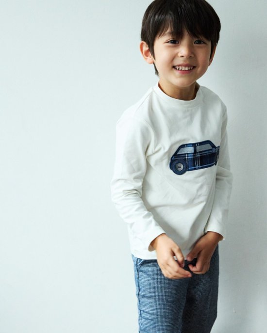 【Left/12m&18m】Malvi&Co★ネイビーカーパッチTシャツ(12m~8A)画像