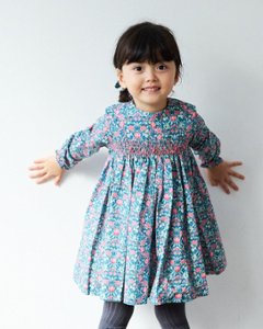 【12m&18m&4A】FinaEjerique★ポプリンスモッキングドレス(12m~4A)の画像
