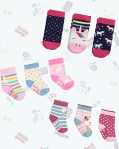 【Left/6-12m&1-2y】JoJo Maman Bebe★GIRLSソックス(全3種類)(~6y)画像