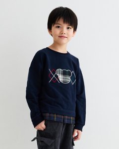 JOMilano★チェックベア刺繍スウェット(12m~10A)の画像