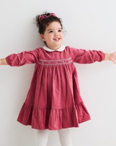 Malvi&Co★コーデュロイフラウンススモッキングドレス(12m~4A)の画像