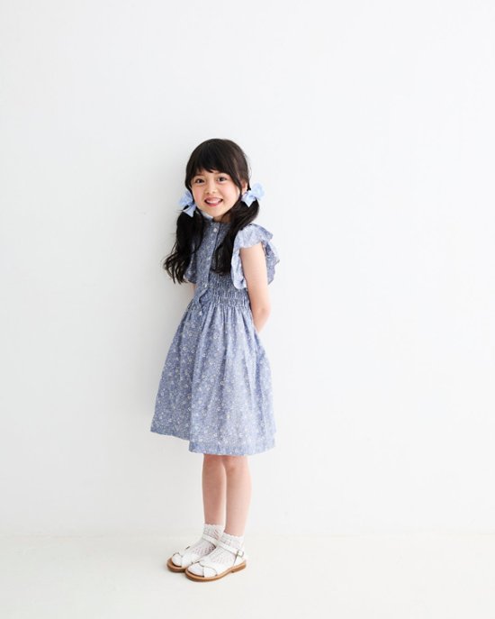 MICHELL×Pukatuka★シャーリングフロントボタンドレス(3A~8A)画像