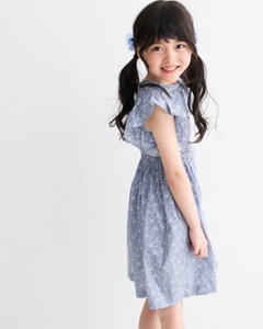 MICHELL×Pukatuka★シャーリングフロントボタンドレス(3A~8A)画像