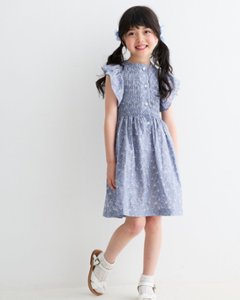 MICHELL×Pukatuka★シャーリングフロントボタンドレス(3A~8A)画像