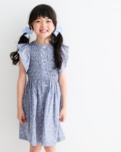 MICHELL×Pukatuka★シャーリングフロントボタンドレス(3A~8A)画像