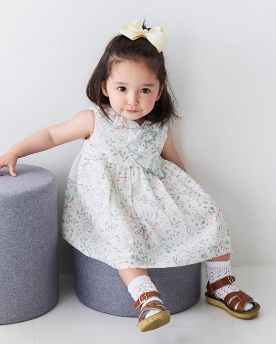 FinaEjerique★Green leaf organza dress-mini(12m~2A)画像