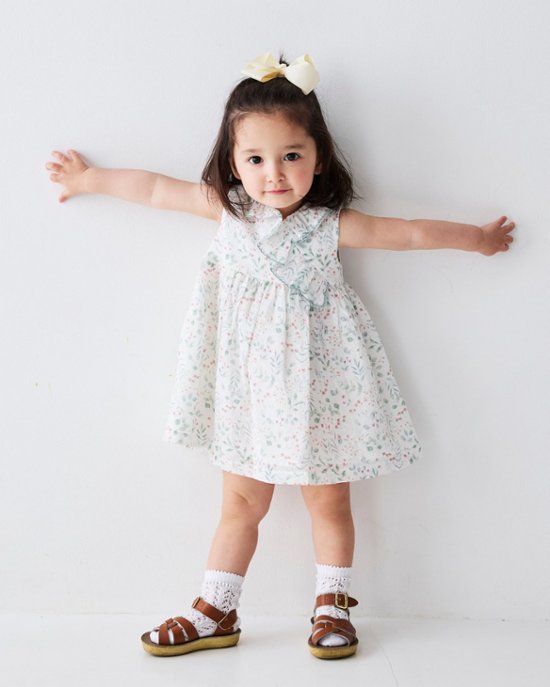 FinaEjerique★Green leaf organza dress-mini(12m~2A)画像