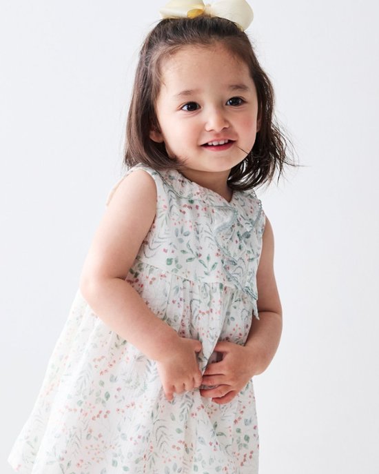 FinaEjerique★Green leaf organza dress-mini(12m~2A)画像