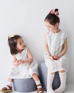 FinaEjerique★Green leaf organza dress-mini(12m~2A)画像