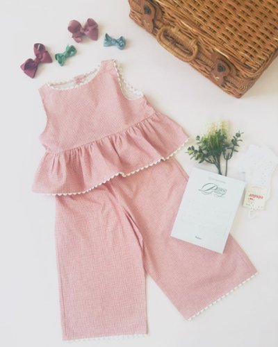 mebi★Midsummer Rouge with Gingham セットアップ(2A~8A)の画像