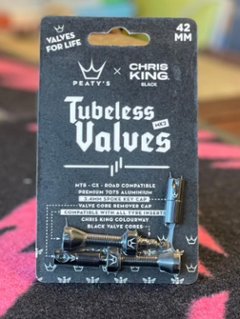 Peaty’s 「ピーティーズ」/ Tubeless Valves チューブレス バルブ 42㎜ / ブラック / Peaty’s x Chris King画像