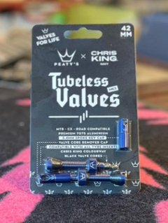 Peaty’s 「ピーティーズ」/ Tubeless Valves チューブレス バルブ 42㎜ / Navy/ Peaty’s x Chris King ネイビー画像