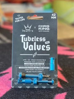 Peaty’s 「ピーティーズ」/ Tubeless Valves チューブレス バルブ 42㎜ / Turquoise/ Peaty’s x Chris King ターコイズの画像