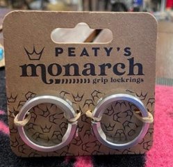 Peaty’s（ピーティーズ） Monarch Grip Lock Ring (左右１セット)モナーク・グリップ専用ロックリング　Silver シルバーの画像