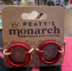 Peaty’s（ピーティーズ） Monarch Grip Lock Ring (左右１セット)モナーク・グリップ専用ロックリング　Red　レッドの画像