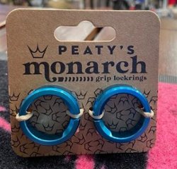 Peaty’s（ピーティーズ） Monarch Grip Lock Ring (左右１セット)モナーク・グリップ専用ロックリング　 Turquoise　ターコイズの画像