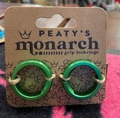 Peaty’s（ピーティーズ） Monarch Grip Lock Ring (左右１セット)モナーク・グリップ専用ロックリング　Emerald　エメラルドの画像