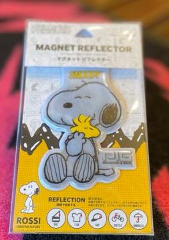 [[PIG] PEANUTS デザイン MAGNET REFLECTOR マグネットリフレクター　スヌーピー&ウッドストック画像