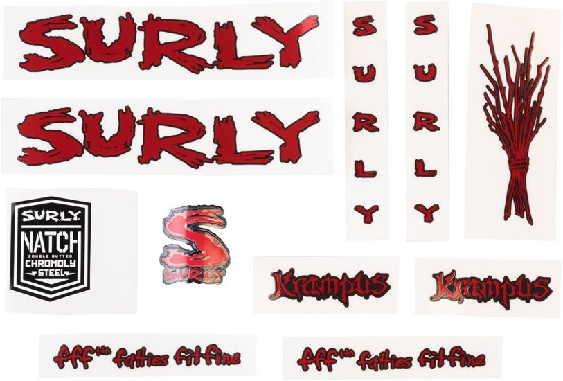 SURLY (サーリー)/ frame decal set / KRAMPUS /METALLIC RED　デカール画像