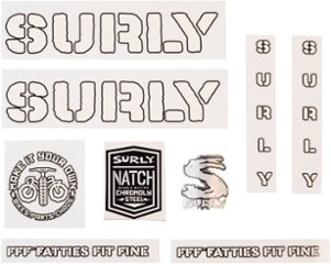 SURLY (サーリー)/ frame decal set / OVERSPRAY /WHITE　デカール画像
