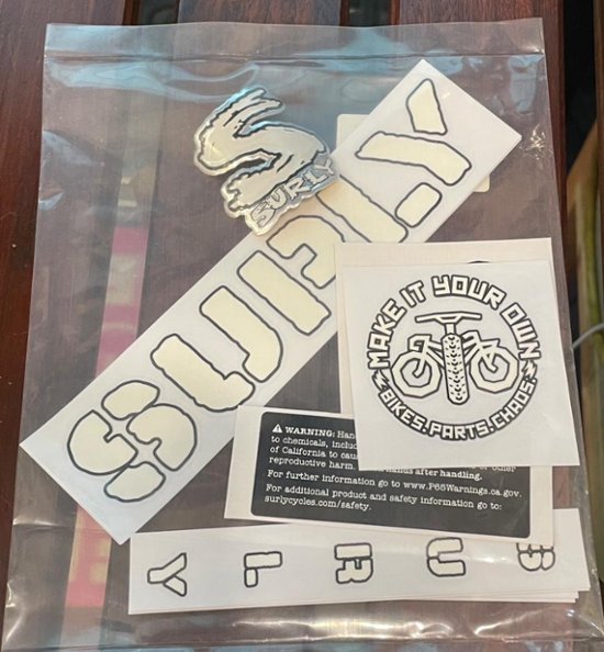 SURLY (サーリー)/ frame decal set / OVERSPRAY /WHITE　デカール画像