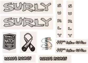 SURLY (サーリー)/ frame decal set / KARATE MONKEY  /Silver　カラテモンキー　デカール　画像
