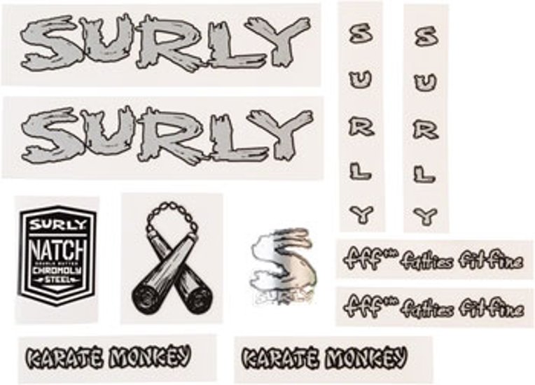 SURLY (サーリー)/ frame decal set / KARATE MONKEY  /Silver　カラテモンキー　デカール　画像