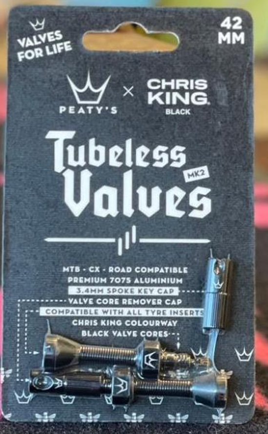 Peaty’s 「ピーティーズ」/ Tubeless Valves チューブレス バルブ 80㎜ / ブラック / Peaty’s x Chris King画像