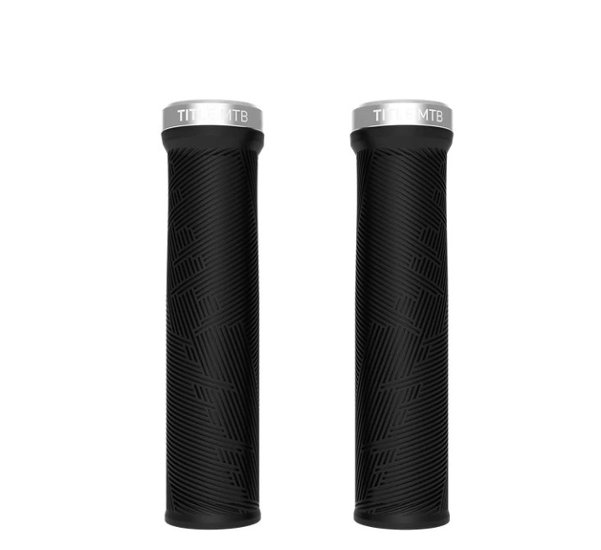 TITEL MTB / FORM Lock On Grips / Regular / Black with Chrome Clamp 画像