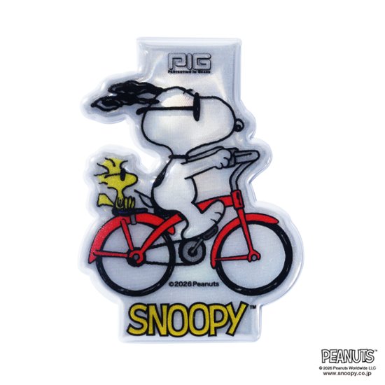 [[PIG] SNOOPY [ サイクリング スヌーピー ] / マグネット リフレクター / PEANUTS デザイン / MAGNET REFLECTOR画像