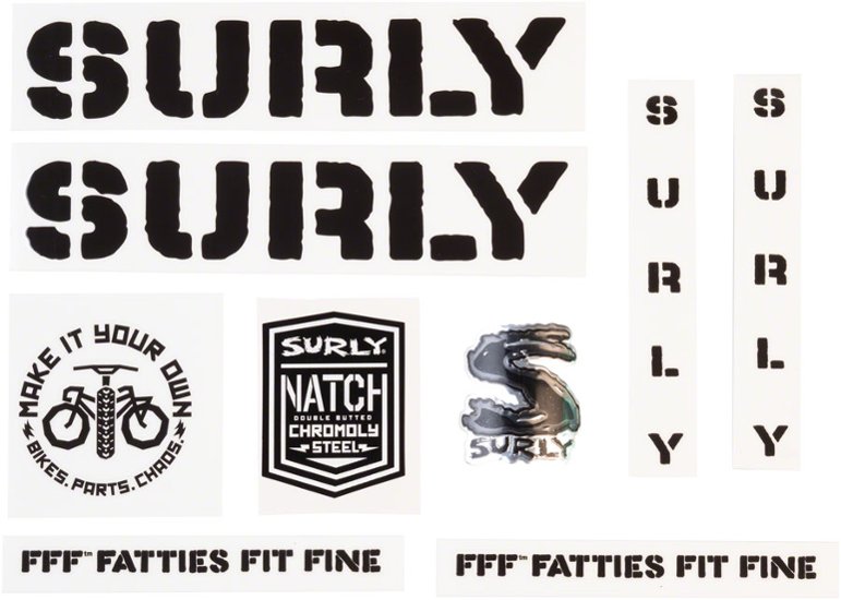 SURLY (サーリー)/ frame decal set / OVERSPRAY /BLACK　デカール画像