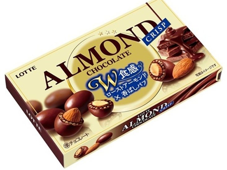 ロッテ アーモンドチョコレートクリスプ ８０ｇ ×10 【送料込】(一部地域別途)画像