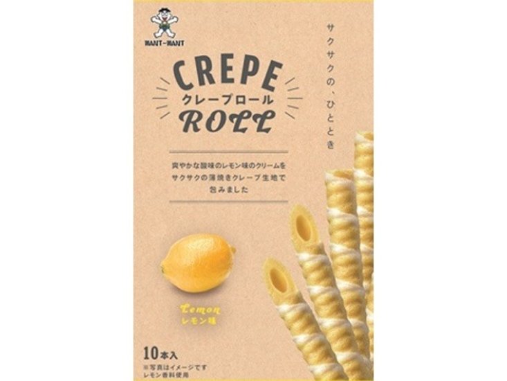 旺旺・ジャパン クレープロール レモン味１０本 ×100 【送料込】(一部地域別途)画像