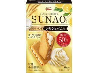 グリコ ＳＵＮＡＯクリームサンドレモン＆バニラ６枚 ×56 【送料込】(一部地域別途)の画像