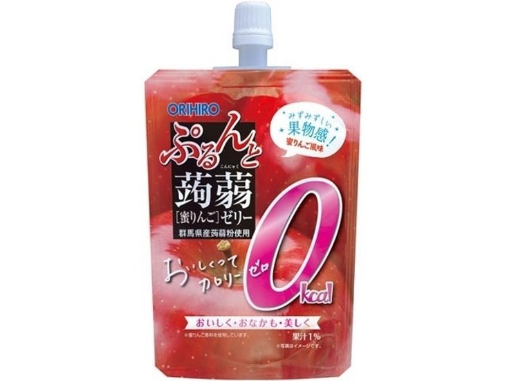オリヒロプランデュ 蒟蒻ゼリー０ｋｃａｌ蜜りんご１３０ｇ ×48 【送料込】(一部地域別途)画像