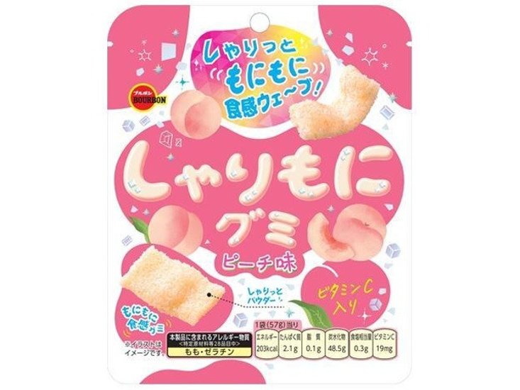 ブルボン しゃりもにグミ ピーチ味５７ｇ  ×10 【送料込】(一部地域別途)画像