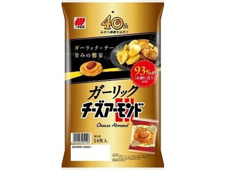 三幸製菓 ガーリックチーズアーモンド １４枚 ×16 【送料込】(一部地域別途)画像