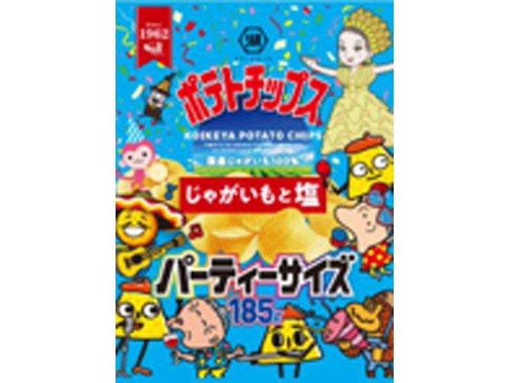 湖池屋 ポテト じゃがいもと塩パーティー１８５ｇ ×12 【送料込】(一部地域別途)画像