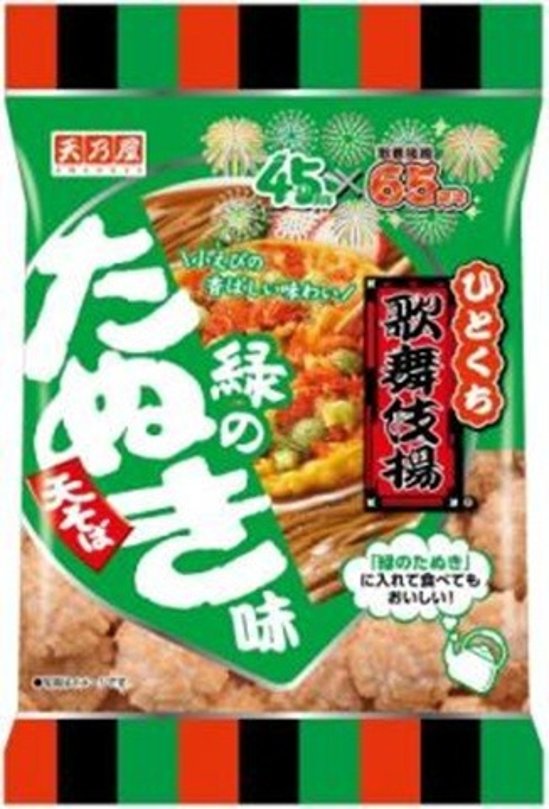 天乃屋 ひとくち歌舞伎揚緑のたぬき ８０ｇ  ×12 【送料込】(一部地域別途)画像