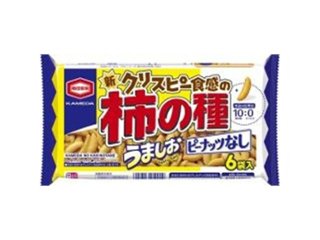 亀田 柿の種ピーナッツなし うましお６袋 ×12 【送料込】(一部地域別途)の画像