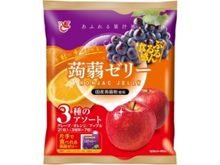 エース 蒟蒻ゼリー グレープ・オレンジ・アップル ×12 【送料込】(一部地域別途)の画像