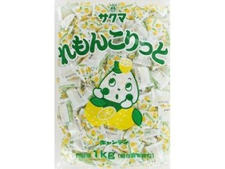 サクマ れもんこりっと（ピロー）１ｋｇ ×10 【送料込】(一部地域別途)の画像