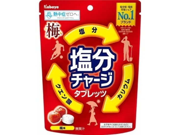 カバヤ 塩分チャージタブレッツ梅８１ｇ  ×48 【送料込】(一部地域別途)画像