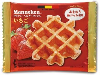 マネケン いちごワッフル １個  ×6入り 【全国送料無料】(一部地域別途)の画像