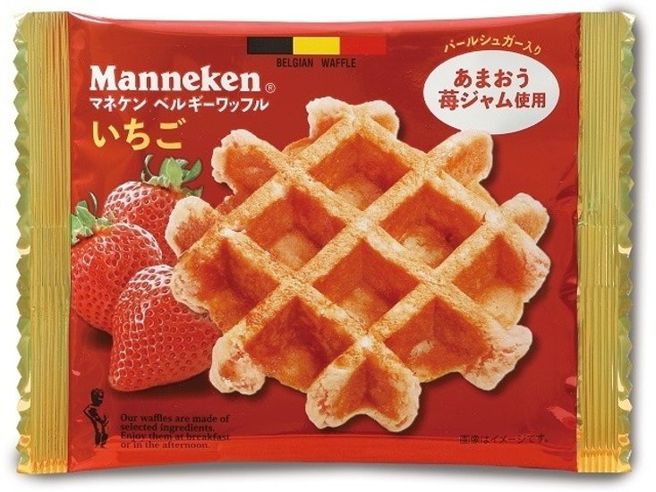 マネケン いちごワッフル １個  ×6入り 【全国送料無料】(一部地域別途)画像